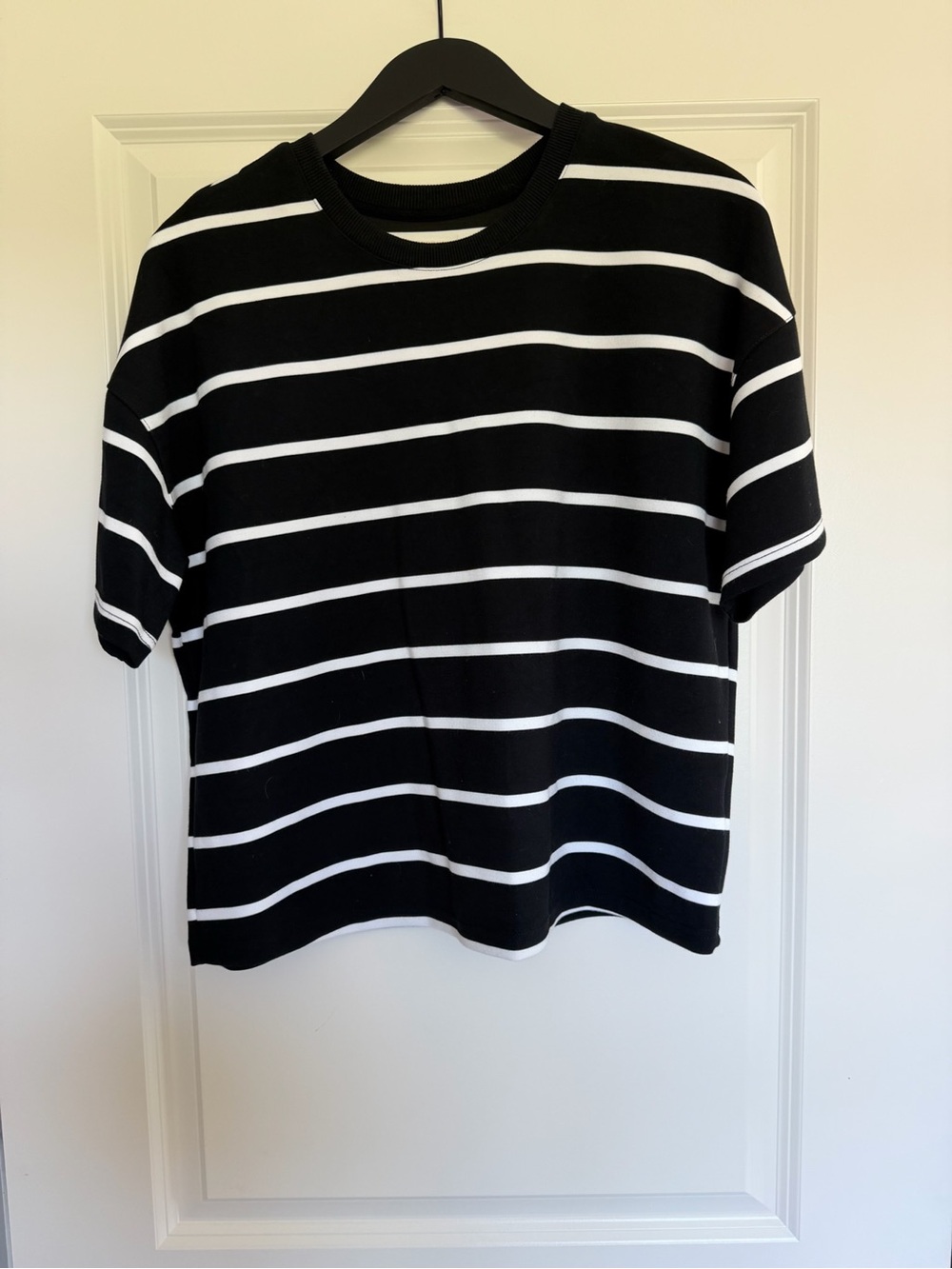 Thread & Supply Black and White Striped Short Sleeve Tee